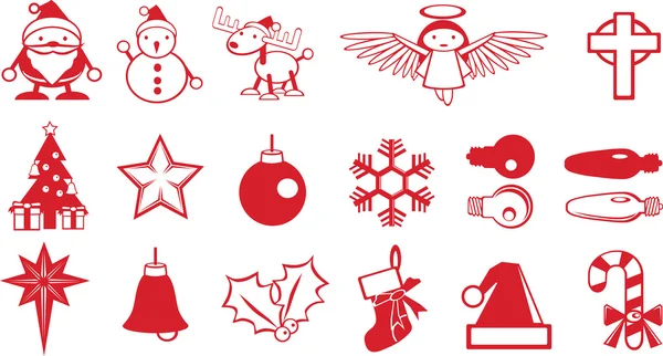 Simple Christmas components vector — Stock Vector