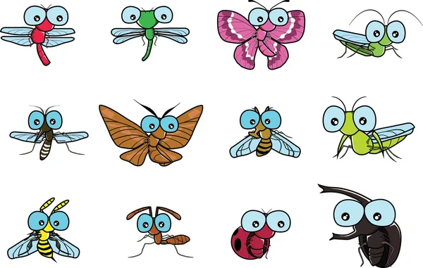 Varios insectos vector — Vector de stock