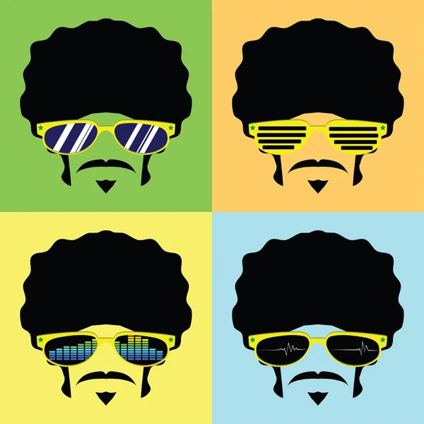 Hombre con peinado afro usar gafas — Archivo Imágenes Vectoriales