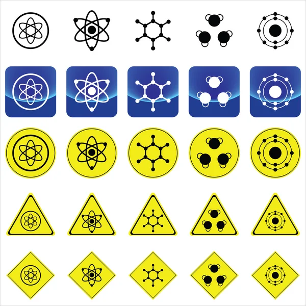 Sign graphics for atom and molecule structure vector — Stock Vector