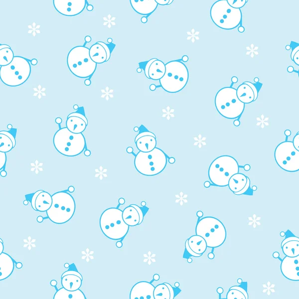 Fundo sem costura do boneco de neve — Vetor de Stock