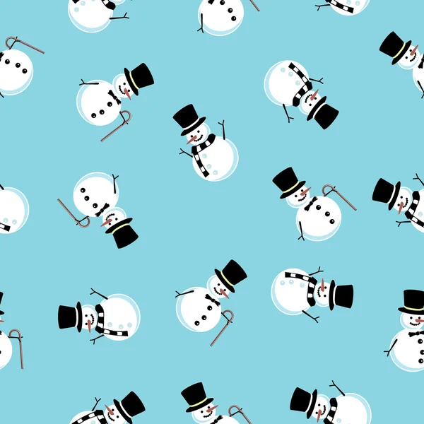 Fundo sem costura do boneco de neve — Vetor de Stock