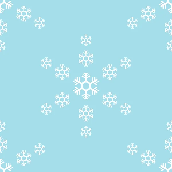 Seamless of snowflake on blue background — Stock Vector