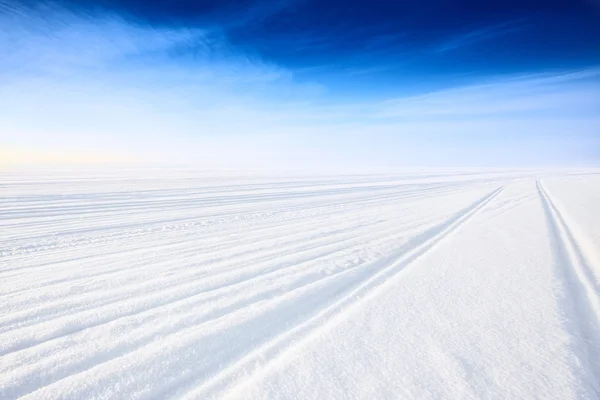 Winter road on ice — Stock Photo, Image