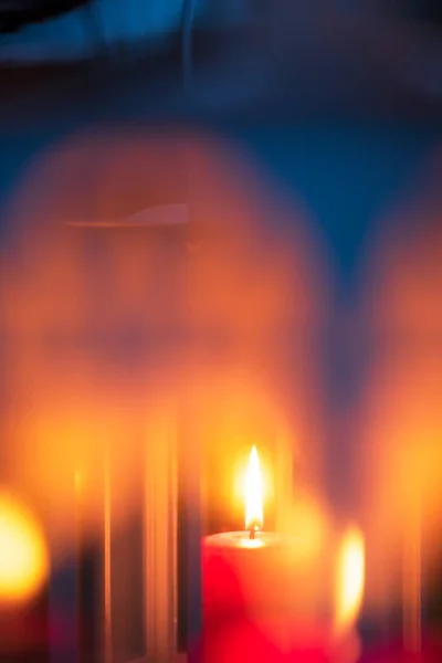 Kerzen Laterne Selektiver Fokus Und Geringe Schärfentiefe — Stockfoto