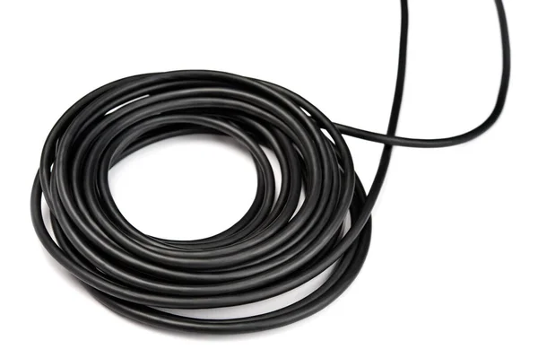白い背景に黒の電気ケーブル ロイヤリティフリーのストック画像