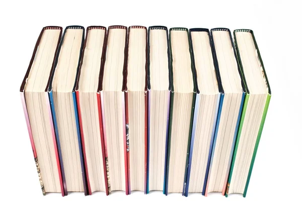 Books Row White Background — Stock Photo, Image