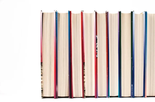 Books Row White Background — Stock Photo, Image