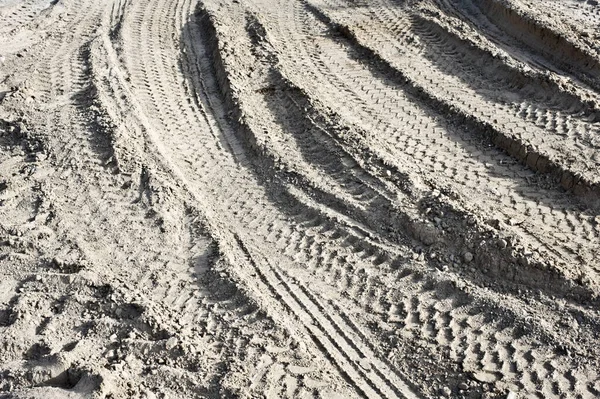 Detailní Záběr Stop Pneumatik Písku — Stock fotografie