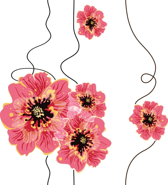 シームレスな花の背景デザイン — ストックベクタ