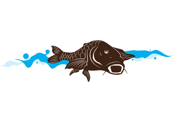 Carpa de pescado, ilustración vectorial — Archivo Imágenes Vectoriales