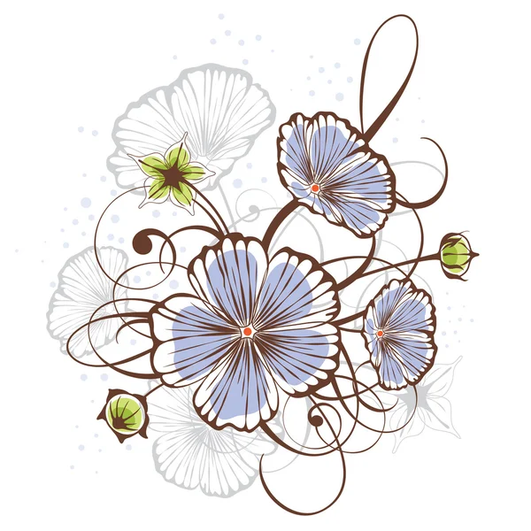 Vintage çiçek tasarım, vektör çizim — Stok Vektör