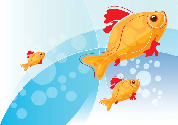 Illustration mit Goldfischen — Stockvektor