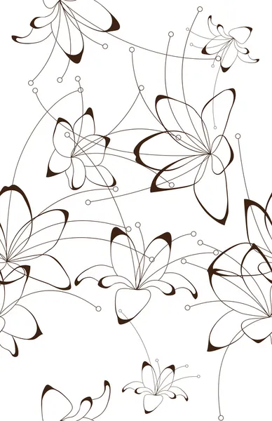 シームレスな背景、花のデザイン — ストックベクタ