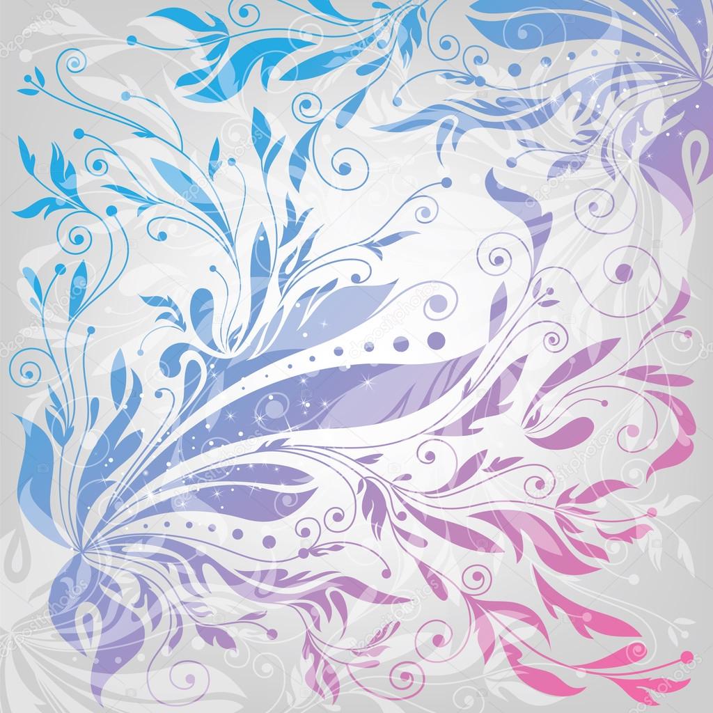 Flourishes background, floral pattern, light vector illustration