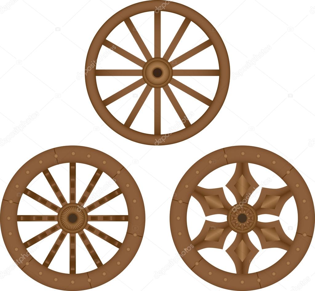 Old wooden wheels