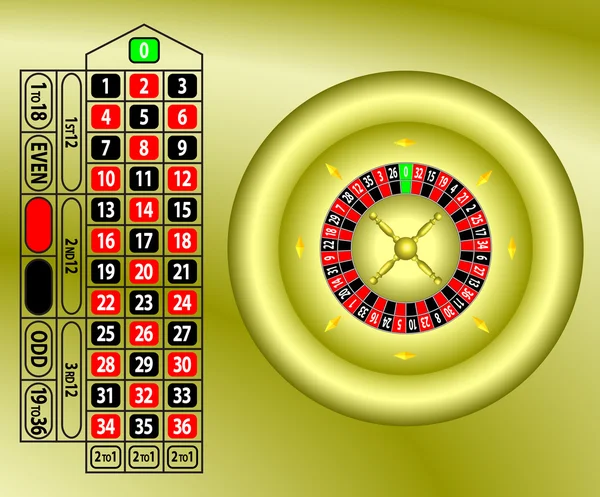 Table roulette or — Image vectorielle