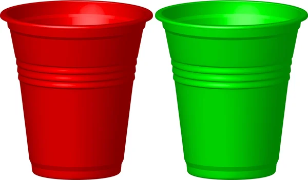 Plastic Cups with Red, Green & Blue Liquid Stock Photo - Alamy