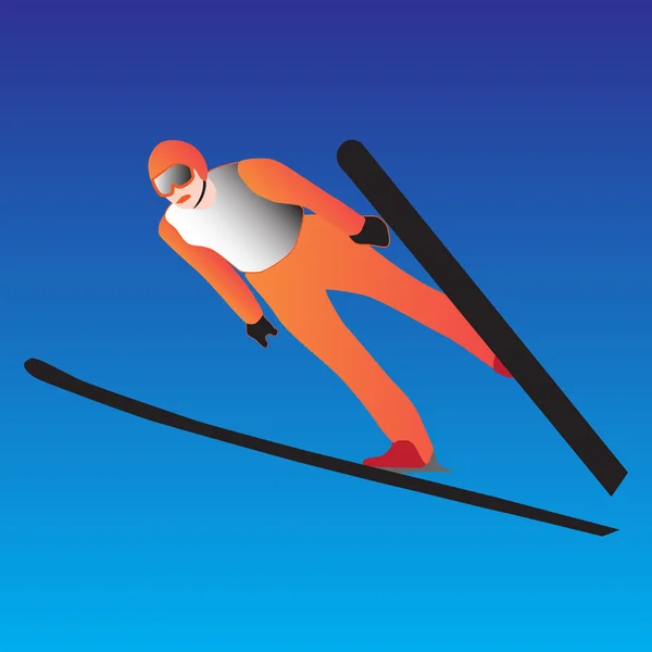 Skier jumping — Stock Vector