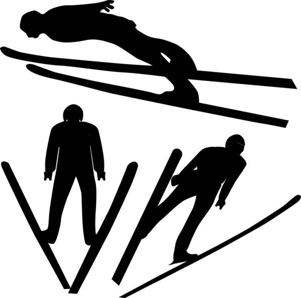 Skiër actie — Stockvector