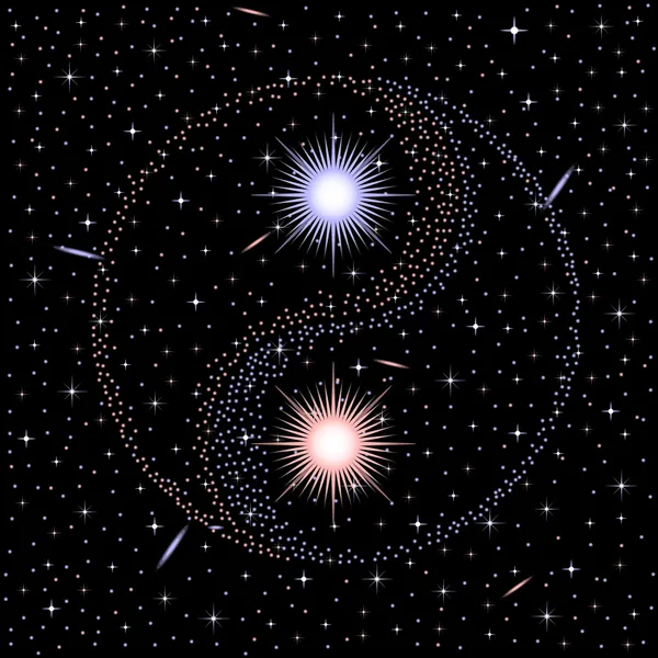 Yang yin étoiles — Image vectorielle