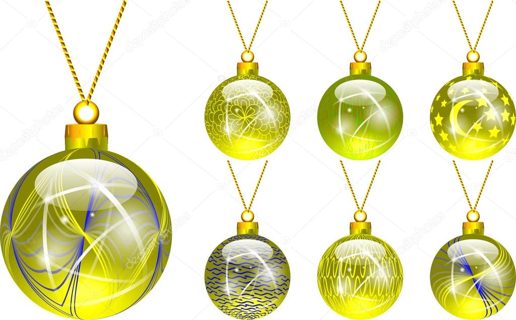 Decorations for Christmas tree yellow