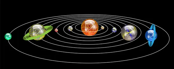 クリスマスの装飾として惑星 — ストックベクタ