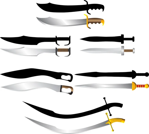 Swords and sabers — Stock Vector