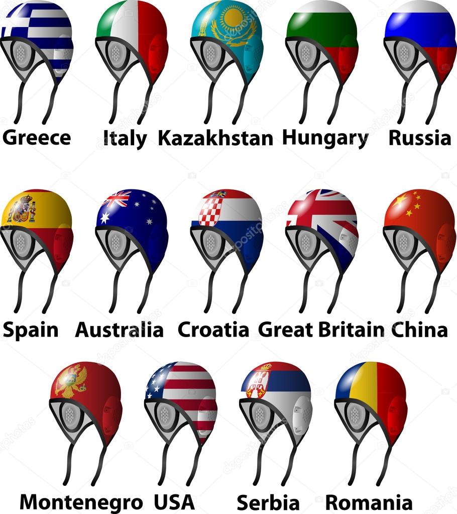 Water polo caps with flags Stock Vector Image by ©milagli 19537591