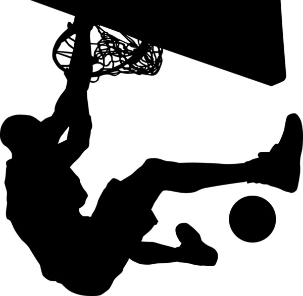 Silhouette de joueur de basket — Image vectorielle