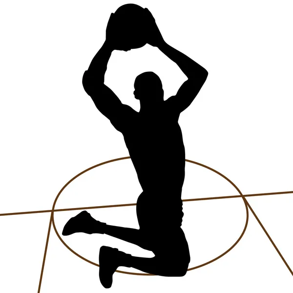 Σιλουέτα παίκτης μπάσκετ — Διανυσματικό Αρχείο