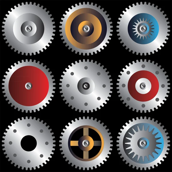 Various gears — Stock Vector