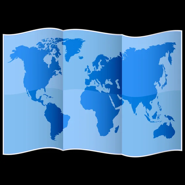 Világ Térkép, hajtogatott papír — Stock Vector