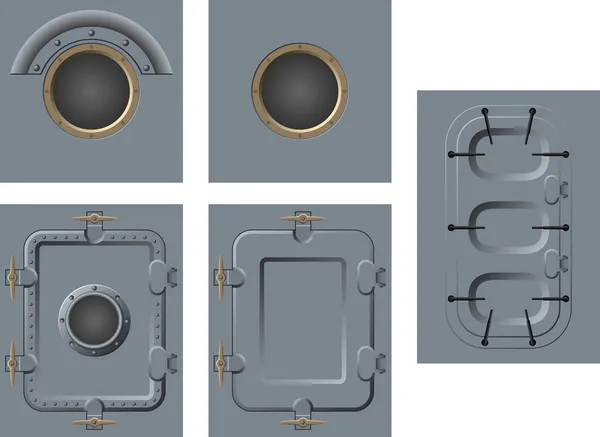 Puertas y ventanas de la nave — Archivo Imágenes Vectoriales