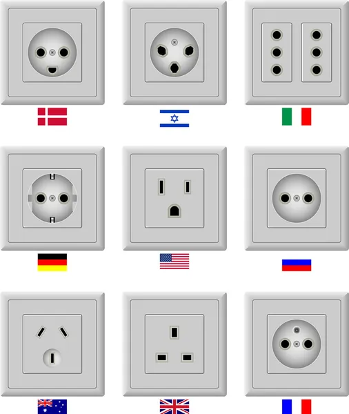 AC power sockets — Stock Vector