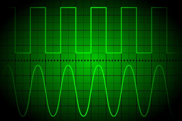 Écran oscilloscope numérique — Image vectorielle