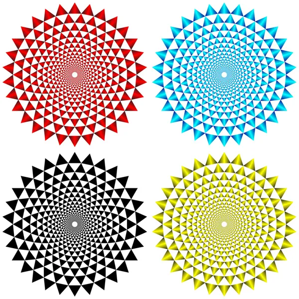 Four Concentric Circular Patterns — Stock Vector