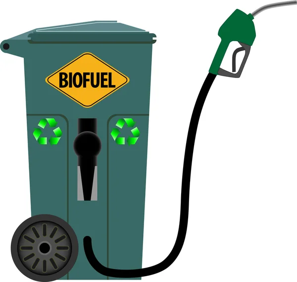 Poubelle comme pompe pour biocarburants — Image vectorielle