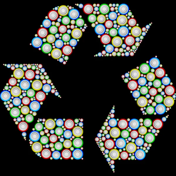 Simbolo di riciclaggio estratto dalla batteria — Vettoriale Stock