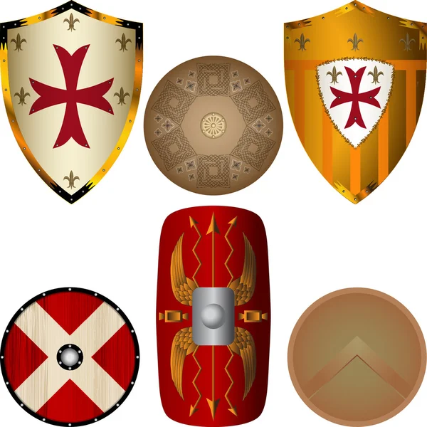Shields from the Middle Ages — Stock Vector