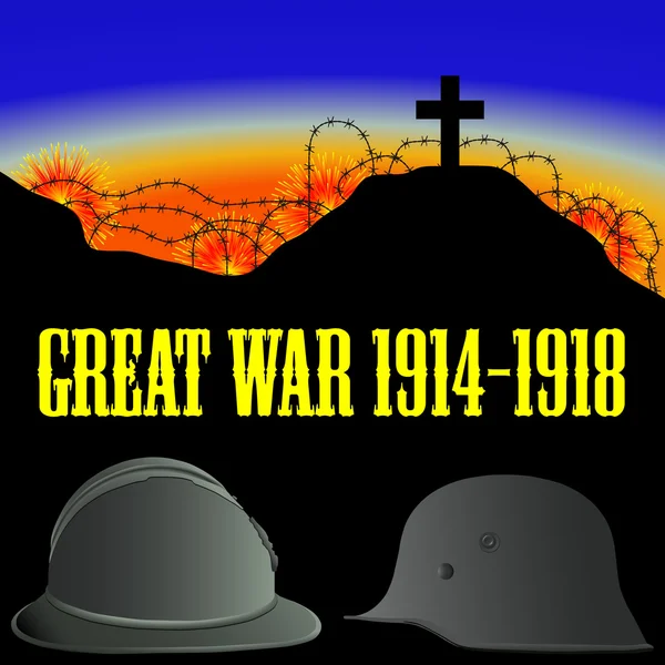 Ilustración de la Primera Guerra Mundial (la Gran Guerra ) — Archivo Imágenes Vectoriales