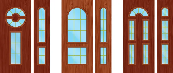 Modern wooden doors — Stock Vector