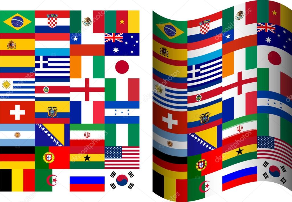 Flags of participating countries at the World Cup in Brazil