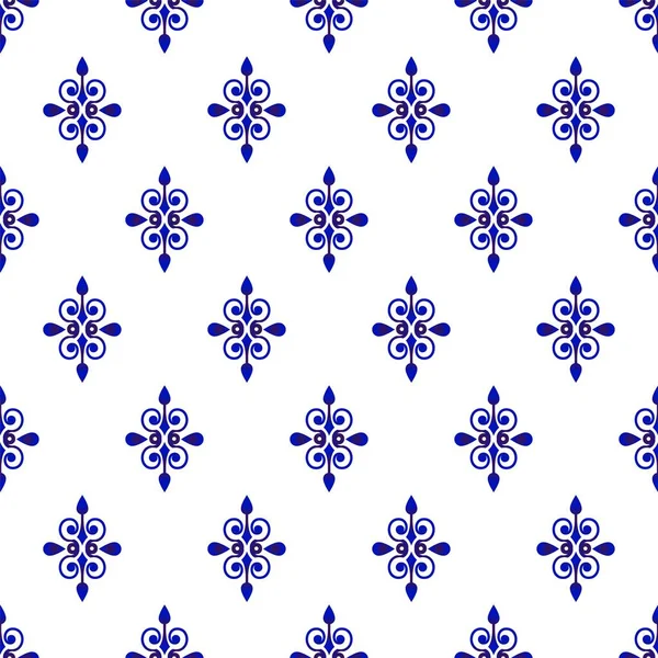 Damast Nahtlose Muster Dekorative Königliche Tapete Floralen Ornament Hintergrund Barocken — Stockvektor