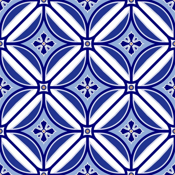Motif Tuiles Fond Moderne Sans Couture Pour Céramique Batik Textile — Image vectorielle