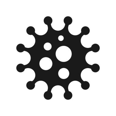 Coronavirus ikonu. 2019-nCoV Coronavirus Bakterisi. Virüs işareti. Hastalık mikrobu sembolü. Basit bir patojenik organizma tasarımı. Vektör illüstrasyonu