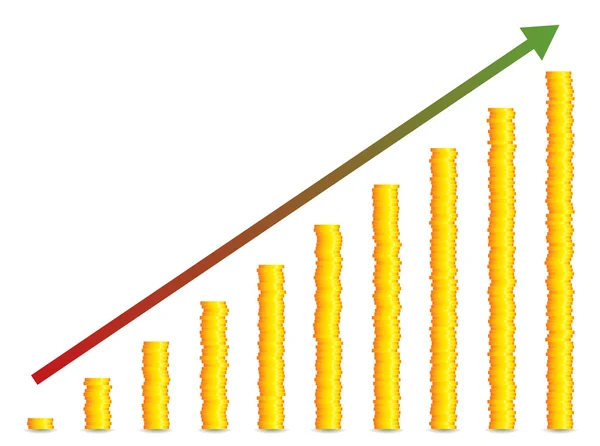 Gold Coin Graph — Vector de stoc