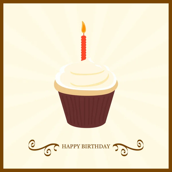 Gelukkige verjaardag cake groet — Stockvector