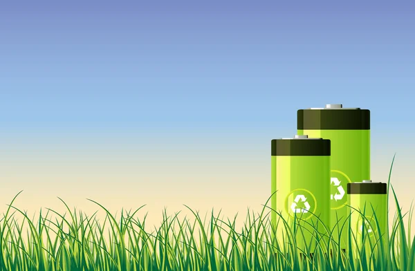 Зеленые батареи — стоковый вектор
