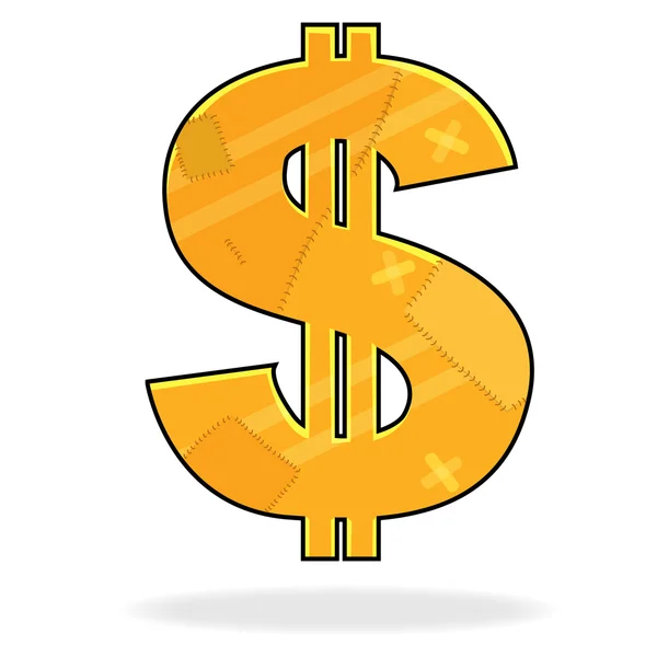 Yamalı dolar işareti — Stok Vektör